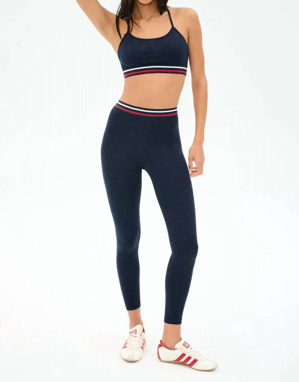 NEW SPLITS59 bailey high waist active rib 7/8 leggings in heather indigo